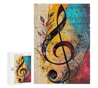 Puzzle pour Adolescents 300 PCS Colorful Treble Clef Artwork Puzzle pour Adultes - Jouet À Monter Soi-même - Défi Difficile - Cadeaux De Noël Et d'anniversaire 300 PCS