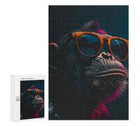Puzzle pour Adolescents 300 PCS Cool Monkey and Sunglasses Puzzle pour Adultes - Jeux Relaxants - Décoration Intérieure - Cadeaux Uniques d'anniversaire Et De Noël 300 PCS