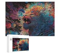 Puzzle pour Adolescents 300 PCS Cosmic Lion A Whimsical Artwork Puzzle pour Adultes - Jeu Manuel - Décoration Murale - Cadeaux Uniques pour Anniversaire Et Noël 300 PCS