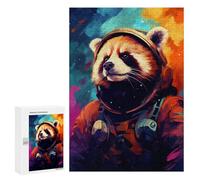 Puzzle pour Adolescents 300 PCS Cosmic Red Panda Explorer-3 Puzzles pour Adultes - Jeu Éducatif Anti-Stress Et Défi Unique 300 PCS