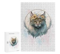 Puzzle pour Adolescents 300 PCS Cute American Bobtail Cat Puzzles pour Adultes - Décoration Murale - Idée pour Passer Le Temps À La Maison - Anniversaire, Noël 300 PCS