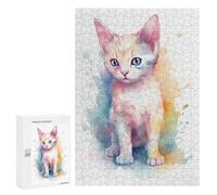 Puzzle pour Adolescents 300 PCS Cute Japanese Bobtail Cat Puzzle Anti-Stress, Jouet De Décoration Intérieure, Cadeau Unique d'anniversaire Et De Noël 300 PCS