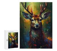 Puzzle pour Adolescents 300 PCS Deer Art Style 4 Puzzle pour Adultes - Jeu Manuel - Décoration Murale - Difficile Et Stimulant 300 PCS