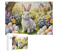 Puzzle pour Adolescents 300 PCS Easter Bunny Garden Eggs Puzzle pour Adultes - Jouet À Monter Soi-même - Défi Difficile - Cadeaux De Noël Et d'anniversaire 300 PCS