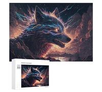 Puzzle pour Adolescents 300 PCS Electric Wolf Artwork -2 Puzzle pour Adultes Jeux Amusants Cadeaux De Décoration Parfaits pour Les Amis Et La Famille 300 PCS