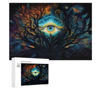 Puzzle pour Adolescents 300 PCS Enchanted Forest Eye Illustration Puzzle pour Adultes Jeux Relaxants pour Améliorer La Mémoire Cadeaux d'anniversaire Et De Noël Uniques 300 PCS