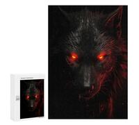 Puzzle pour Adolescents 300 PCS Evil Black Wolf Jeux De Puzzle en Famille pour S'amuser en Famille Cadeaux d'anniversaire Et Cadeaux Uniques 300 PCS