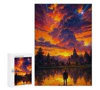 Puzzle pour Adolescents 300 PCS Fantasy Sunset Castle Puzzles pour Adolescents - Jouets Anti-Stress - Améliore La Mémoire - Idéal comme Cadeau 300 PCS
