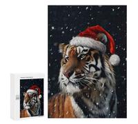 Puzzle pour Adolescents 300 PCS Festive Tiger Christmas Puzzles pour Adolescents - Jouets Anti-Stress - Améliore La Mémoire - Idéal comme Cadeau 300 PCS