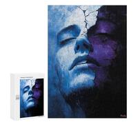 Puzzle pour Adolescents 300 PCS Fractured Duality - Surreal Portrait of Light and Shadow Puzzle pour Adultes Jeux Relaxants, Amusants Et Humoristiques Cadeaux d'anniversaire Uniques 300 PCS