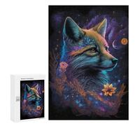 Puzzle pour Adolescents 300 PCS Galactic Fox Fantasy Art Print Puzzles pour Adultes - Jeu Éducatif Anti-Stress Et Défi Unique 300 PCS