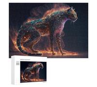 Puzzle pour Adolescents 300 PCS Galactic Leopard Cosmic Artwork Puzzle pour Adultes - Jouet À Monter Soi-même - Défi Difficile - Cadeaux De Noël Et d'anniversaire 300 PCS