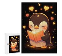 Puzzle pour Adolescents 300 PCS Gold Penguin Book Reader Puzzles pour Adultes Jeux De Bricolage Analyse Et Logique Jeu Stimulant Cadeaux 300 PCS