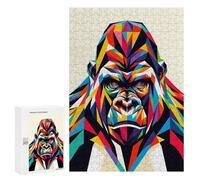 Puzzle pour Adolescents 300 PCS Gorilla WPAP Pop Art Jeux De Puzzle en Famille pour S'amuser en Famille Cadeaux d'anniversaire Et Cadeaux Uniques 300 PCS