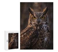 Puzzle pour Adolescents 300 PCS Great Horned Owl Portrait Puzzles pour Adolescents - Jouets Anti-Stress - Assemblage De Motifs - Cadeaux Uniques pour Anniversaire Et Noël 300 PCS