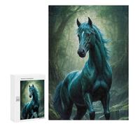 Puzzle pour Adolescents 300 PCS Green Horse in Forest Puzzles pour Adolescents - Jouets Anti-Stress - Assemblage De Motifs - Cadeaux Uniques pour Anniversaire Et Noël 300 PCS