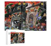 Puzzle pour Adolescents 300 PCS Halloween Horror Scene Puzzle pour Adultes Jeux Amusants Cadeaux De Décoration Parfaits pour Les Amis Et La Famille 300 PCS