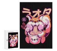 Puzzle pour Adolescents 300 PCS Happy Fox Eating Ramen Puzzles pour Adultes Jeux De Bricolage Analyse Et Logique Jeu Stimulant Cadeaux 300 PCS