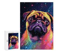 Puzzle pour Adolescents 300 PCS Inspirational Space Pug Puzzles pour Adolescents - Jouets Anti-Stress - Améliore La Mémoire - Idéal comme Cadeau 300 PCS