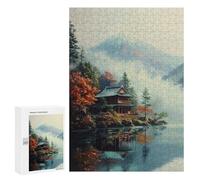 Puzzle pour Adolescents 300 PCS Japanese Zen Lake House Puzzles pour Adultes Découpe De Précision Stimule Le Cerveau Jeu Amusant Et Stimulant pour Toute La Famille 300 PCS