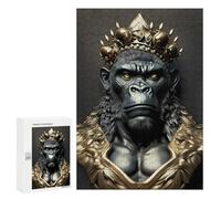 Puzzle pour Adolescents 300 PCS King Gorilla Art Deco Puzzle Anti-Stress, Jouet De Décoration Intérieure, Cadeau Unique d'anniversaire Et De Noël 300 PCS