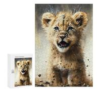 Puzzle pour Adolescents 300 PCS Lion Watercolor Drawing Puzzles pour Adultes Jeux De Bricolage Analyse Et Logique Jeu Stimulant Cadeaux 300 PCS