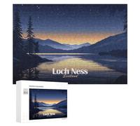 Puzzle pour Adolescents 300 PCS Loch Ness, Scotland at Night Puzzles pour Adultes - Décoration Murale - Idée pour Passer Le Temps À La Maison - Anniversaire, Noël 300 PCS