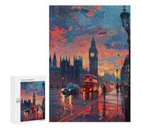 Puzzle pour Adolescents 300 PCS London Sunset Reflections Puzzles pour Adultes Découpe De Précision Stimule Le Cerveau Jeu Amusant Et Stimulant pour Toute La Famille 300 PCS