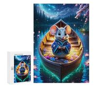 Puzzle pour Adolescents 300 PCS Magical Mouse in Moonlit Boat Puzzle pour Adultes - Jouet À Monter Soi-même - Défi Difficile - Cadeaux De Noël Et d'anniversaire 300 PCS