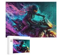 Puzzle pour Adolescents 300 PCS Motorcycle Rider in Action Puzzle pour Adultes - Jouet À Monter Soi-même - Défi Difficile - Cadeaux De Noël Et d'anniversaire 300 PCS