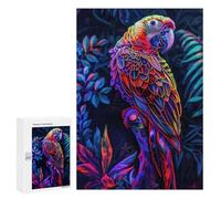 Puzzle pour Adolescents 300 PCS Neon Parrot in Jungle Jeux De Puzzle en Famille pour S'amuser en Famille Cadeaux d'anniversaire Et Cadeaux Uniques 300 PCS