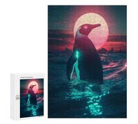 Puzzle pour Adolescents 300 PCS Neon Penguin Sunset Puzzles pour Adolescents - Jouets Anti-Stress - Améliore La Mémoire - Idéal comme Cadeau 300 PCS