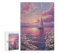 Puzzle pour Adolescents 300 PCS Ocean Serenity with Sailboat Puzzles pour Adultes - Jeu Éducatif Anti-Stress Et Défi Unique 300 PCS