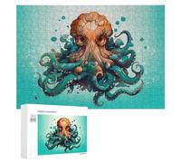 Puzzle pour Adolescents 300 PCS Oceanic Majesty The Octopus Puzzle pour Adultes - Jeu Manuel - Décoration Murale - Cadeaux Uniques pour Anniversaire Et Noël 300 PCS