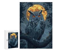 Puzzle pour Adolescents 300 PCS Owl Under Full Moon Puzzles pour Adultes Jeux De Bricolage Analyse Et Logique Jeu Stimulant Cadeaux 300 PCS