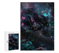 Puzzle pour Adolescents 300 PCS Panther in Magic Forest Puzzle pour Adultes Jeux De Détente Décoration Parfaite Cadeaux d'anniversaire Et Cadeaux Uniques 300 PCS