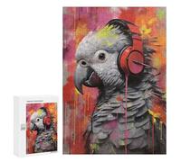 Puzzle pour Adolescents 300 PCS Parrot with Headphones Puzzles pour Adolescents - Jouets Anti-Stress - Améliore La Mémoire - Idéal comme Cadeau 300 PCS