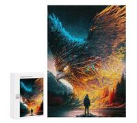 Puzzle pour Adolescents 300 PCS Phoenix Rising A Man Faces The Giant Bird Puzzle pour Adultes Jeux Relaxants pour Améliorer La Mémoire Cadeaux d'anniversaire Et De Noël Uniques 300 PCS