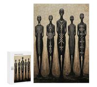 Puzzle pour Adolescents 300 PCS Pièces De Puzzle Abstract Figures with Tribal Markings Painting Puzzles pour Adolescents - Décoration Murale - Cadeaux pour Femmes, Amis Et Famille 300 PCS