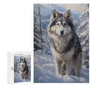 Puzzle pour Adolescents 300 PCS Pièces De Puzzle Alaskan Malamute Puzzles pour Adultes, Jeu Familial Anti-Stress, Défi À Relever 300 PCS