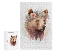 Puzzle pour Adolescents 300 PCS Pièces De Puzzle Brown Bear Watercolor Art Puzzles pour Adultes, Jeu Familial Anti-Stress, Défi À Relever 300 PCS