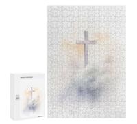 Puzzle pour Adolescents 300 PCS Pièces De Puzzle Christian Cross in The Clouds Puzzles pour Adolescents - Décoration Murale - Cadeaux pour Femmes, Amis Et Famille 300 PCS