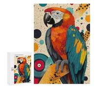 Puzzle pour Adolescents 300 PCS Pièces De Puzzle Colorful Parrot Abstract Art Print Tropical Home Décor, Bird Lover Gift, Vibrant Wall Art Macaw ... Puzzles pour Adolescents - Décoration Murale - Ca