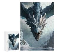 Puzzle pour Adolescents 300 PCS Pièces De Puzzle Dragon Over Snowy Peaks Puzzles pour Adolescents - Décoration Murale - Cadeaux pour Femmes, Amis Et Famille 300 PCS