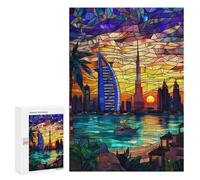 Puzzle pour Adolescents 300 PCS Pièces De Puzzle Dubai Sunset Skyline Puzzles pour Adolescents - Décoration Murale - Cadeaux pour Femmes, Amis Et Famille 300 PCS