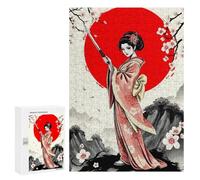 Puzzle pour Adolescents 300 PCS Pièces De Puzzle Geisha with Katana Puzzles pour Adolescents - Décoration Murale - Cadeaux pour Femmes, Amis Et Famille 300 PCS