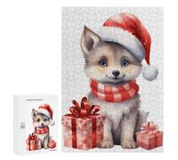 Puzzle pour Adolescents 300 PCS Pièces De Puzzle Jolly Xmas Wolf Puzzles pour Adolescents - Décoration Murale - Cadeaux pour Femmes, Amis Et Famille 300 PCS