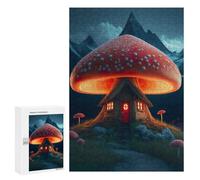 Puzzle pour Adolescents 300 PCS Pièces De Puzzle Mushroom House in The Mountains Puzzles pour Adolescents - Décoration Murale - Cadeaux pour Femmes, Amis Et Famille 300 PCS