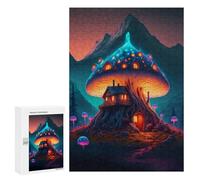 Puzzle pour Adolescents 300 PCS Pièces De Puzzle Mystical Mushroom House-3 Puzzles pour Adolescents - Décoration Murale - Cadeaux pour Femmes, Amis Et Famille 300 PCS
