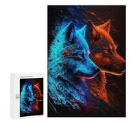 Puzzle pour Adolescents 300 PCS Pièces De Puzzle Mystical Wolf Abstract Puzzles pour Adultes, Jeu Familial Anti-Stress, Défi À Relever 300 PCS